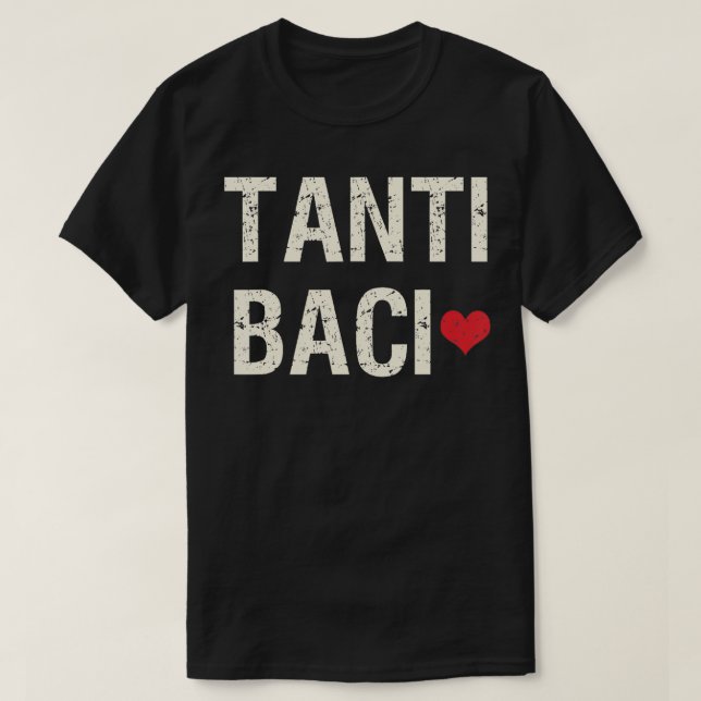 Camiseta TBaci Muchos besos frases italianas (Diseño del anverso)