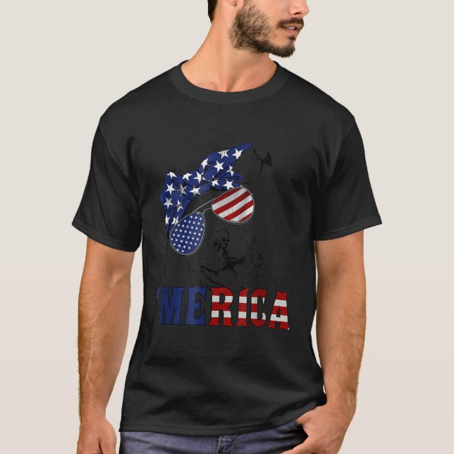 Camiseta Tbull 4th Of July Merica American Flag Sungles  (Anverso)