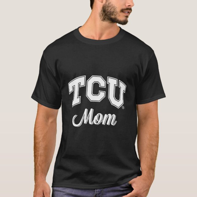 Camiseta Tcu Horned Frogs Mom Script Con Licencia Oficial (Anverso)
