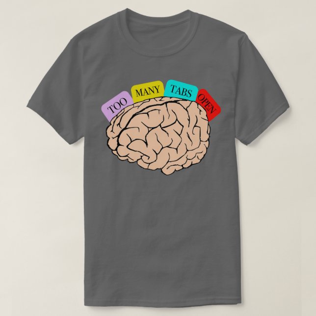Camiseta TDAH Mi Cerebro Tiene Demasiadas Tabletas Abiertas (Diseño del anverso)