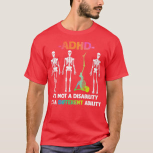 Camiseta TDAH No Discapacidad Esbozo de Habilidad Diferente