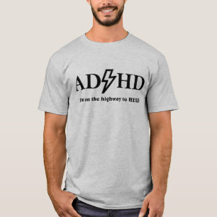 Camiseta TDAH y música rock.