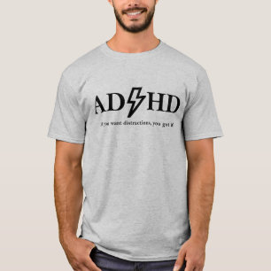 Camiseta TDAH y música rock.