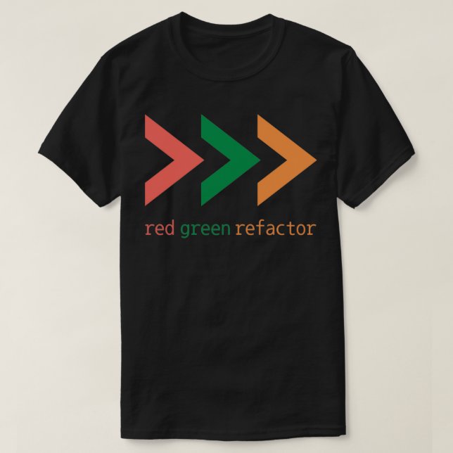 Camiseta TDD Arrow red green refactor (Diseño del anverso)