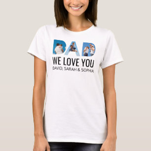 Camiseta Te Ama Papá   Personalizado 3 Fotografía Día del P