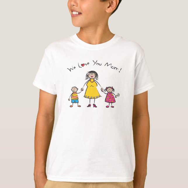 Camiseta Te amamos a tu madre, familia Personalizado, feliz (Anverso)