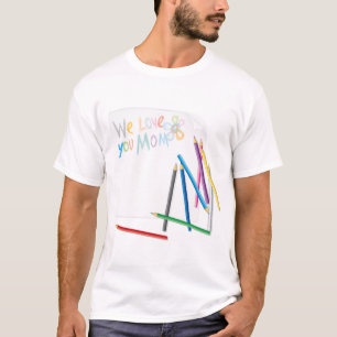 Camiseta Te Amamos Mamá Arte Dibujado a Crayón