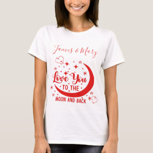 Camiseta Te amo a la luna y a la espalda Personalizar nombr