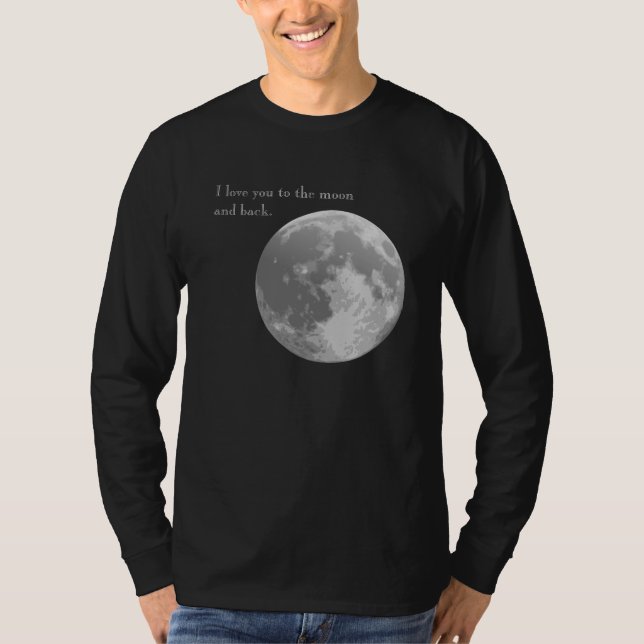 Camiseta Te amo a la luna y a la parte posterior (Anverso)