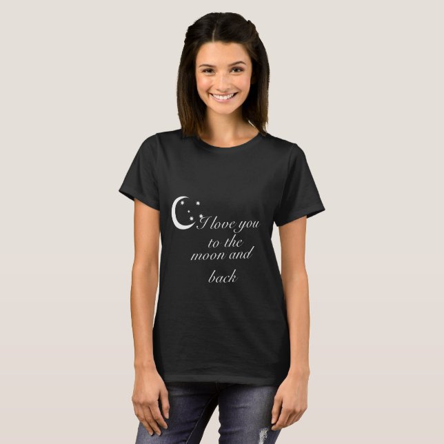 Camiseta Te amo a la luna y a la parte posterior (Anverso completo)