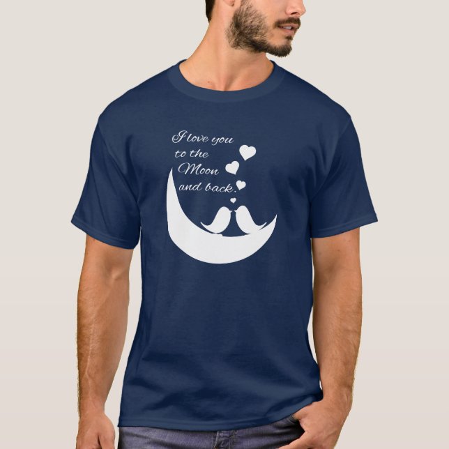 Camiseta Te amo a la luna y a la parte posterior (Anverso)