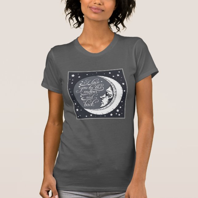 Camiseta Te amo a la luna y a la parte posterior (Anverso)