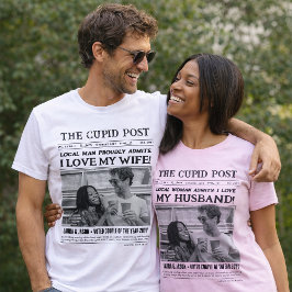 Camiseta TE AMO A MI ESPOSO, Periódico Personaliza