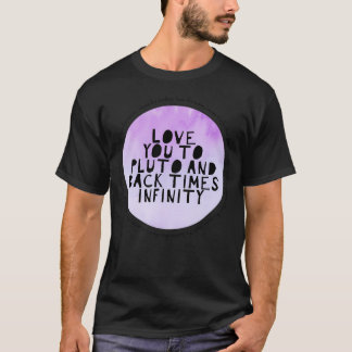 Camiseta Te Amo Al Diseño De Plutón Y De Color Púrpura