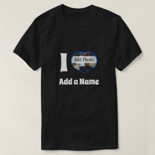 Camiseta Te amo añade nombre foto linda moderna