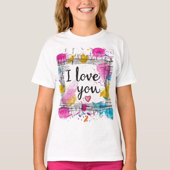 Camiseta 🌟 Te Amo Art Splash T-Shirt 🌟 (Anverso)