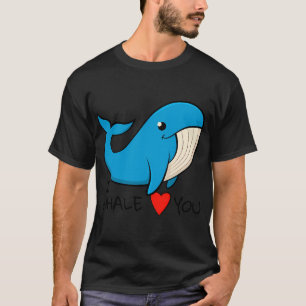 Camiseta Te amo ballena, divertida ilustración estilo caric