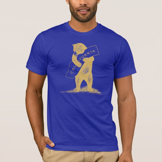 Camiseta Te amo California--Azul y oro (Anverso)