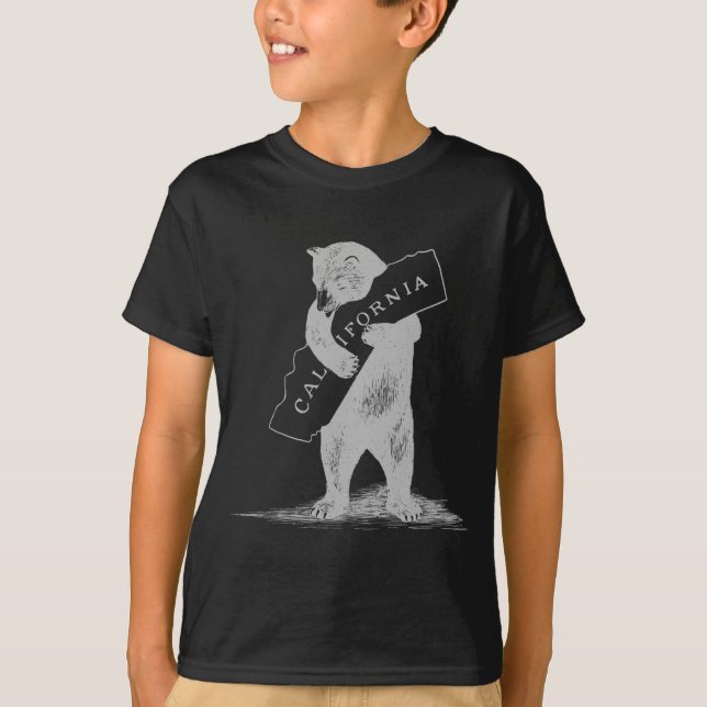 Camiseta Te amo California--Negro y plata (Anverso)