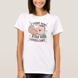 Camiseta "Te amo como a un chico gordo le encanta la tarta"