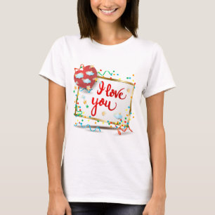 Camiseta Te Amo con Corazón Rojo