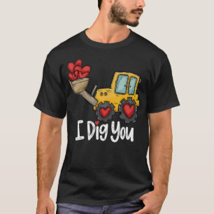Camiseta Te Amo Construcción de Tractor Corazón Amoroso Val