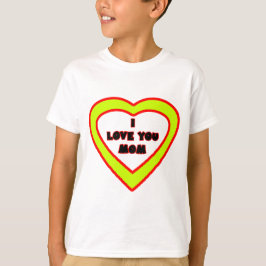 Camiseta Te amo corazón amarillo de la MAMÁ el regalo de