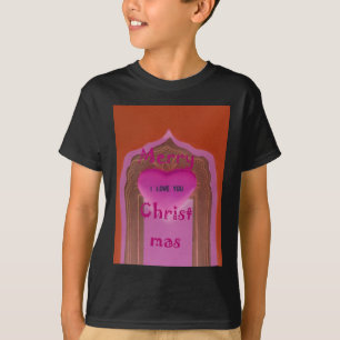 Camiseta Te amo, corazón de Navidad.