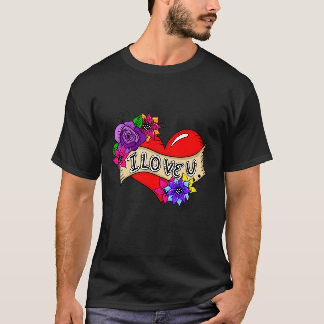 Camiseta Te Amo | Corazón urbano de arte callejero (Anverso)