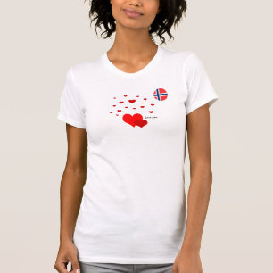 Camiseta Te amo, corazón y moda de bandera noruega / deport