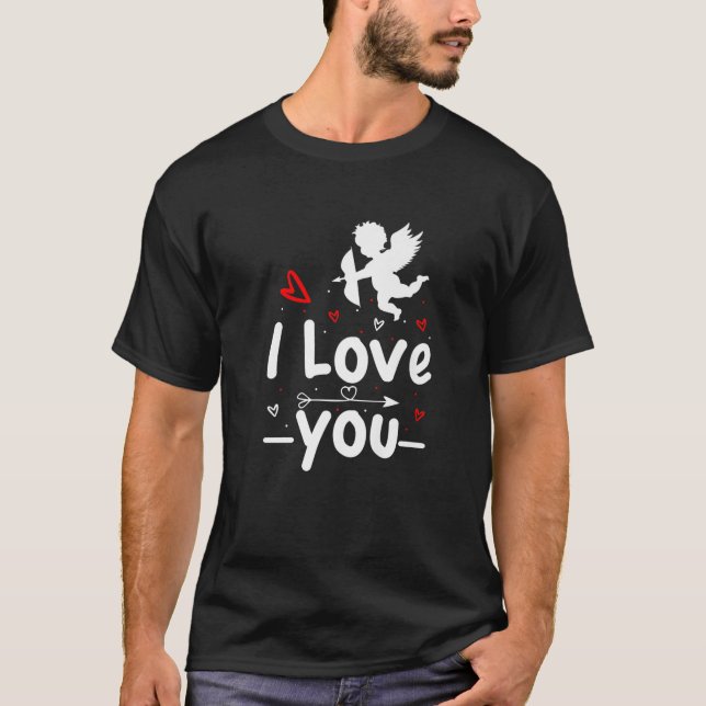Camiseta Te Amo Cupido Cupido Con Alas Bow Y Arrow Lov (Anverso)
