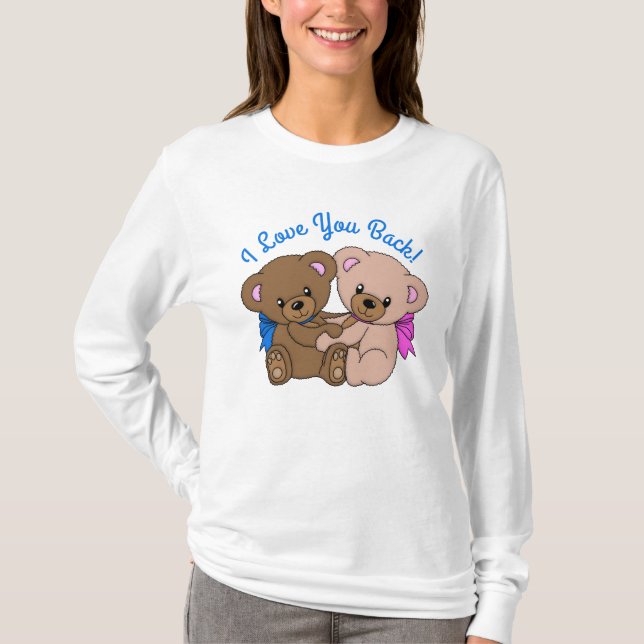 Camiseta Te Amo De Vuelta Teddy Bears Abrazando (Anverso)