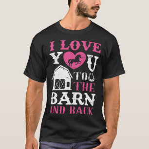 Camiseta Te Amo Del Granero Al Revés Chica Caballo A Caball
