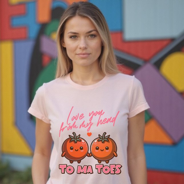 Camiseta Te Amo Desde Mi Cabeza Tomates Funny Kawaii (Love You From My Head Tomatoes Funny Kawaii T-Shirt)