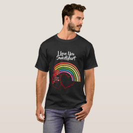 Camiseta Te Amo Día de San Valentín Rosa Arcoiris