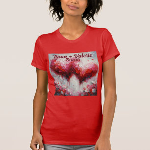 Camiseta Te Amo Dos Corazones Abstractos Personalizados