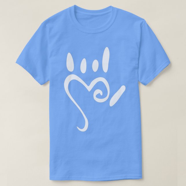 Camiseta Te amo el alfabeto de los dedos (Diseño del anverso)