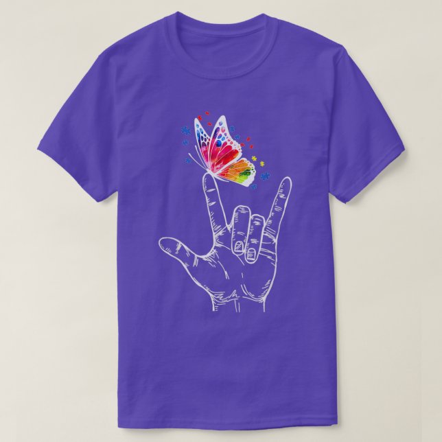 Camiseta Te Amo El Autismo De La Mariposa Del Idioma Del Ró (Diseño del anverso)