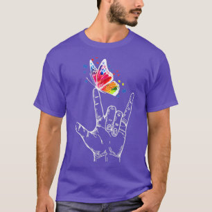 Camiseta Te Amo El Autismo De La Mariposa Del Idioma Del Ró