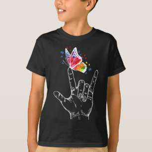 Camiseta Te Amo El Autismo De La Mariposa Del Idioma Del Ró