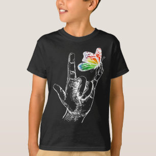 Camiseta Te Amo El Autismo De La Mariposa Del Idioma Del Ró