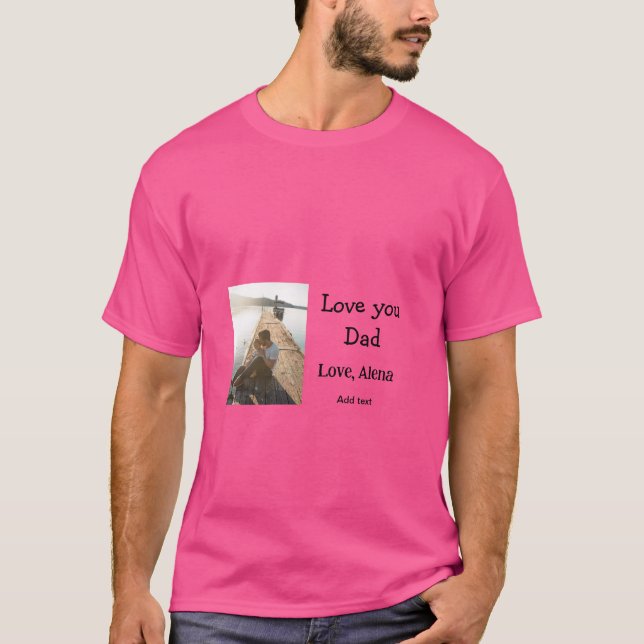 Camiseta Te amo el día de papá padre elegante agregar texto (Anverso)