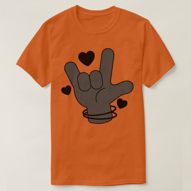 Camiseta Te Amo El Lenguaje Gris Y Norteamericano De Rótulo (Diseño del anverso)