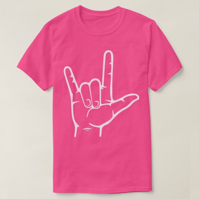 Camiseta Te Amo El Lenguaje Rótulo Rótulo Americano (Diseño del anverso)