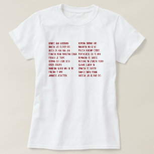Camiseta Te amo en 20 otros idiomas