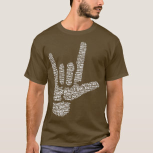 Camiseta Te amo en 40 idiomas diferentes regalo ASL