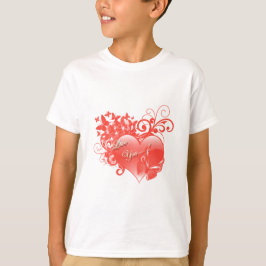 CAMISETA TE AMO EN CORAZÓN ROJO
