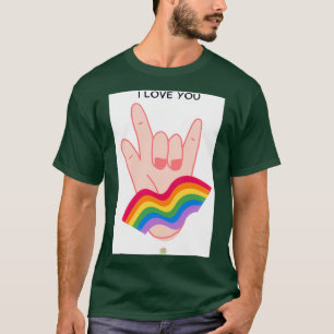 Camiseta Te amo en lenguaje de Rótulo 5