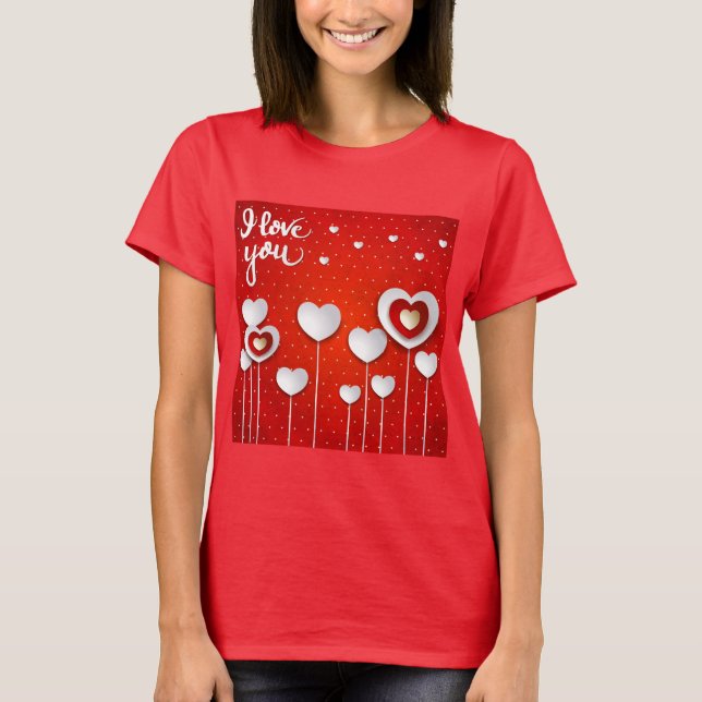 Camiseta Te amo en rojo (Anverso)
