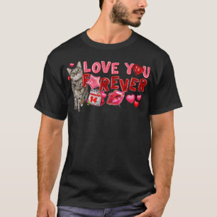Camiseta Te amo feliz día de San Valentín lindo gato para s